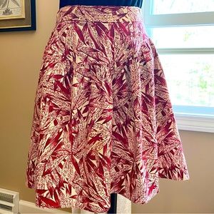 Red and white cotton ruffle skirt.  Size 0